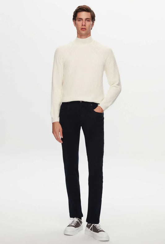 Ds Damat Slim Fit Navy Blue Gabardine Denim Trousers