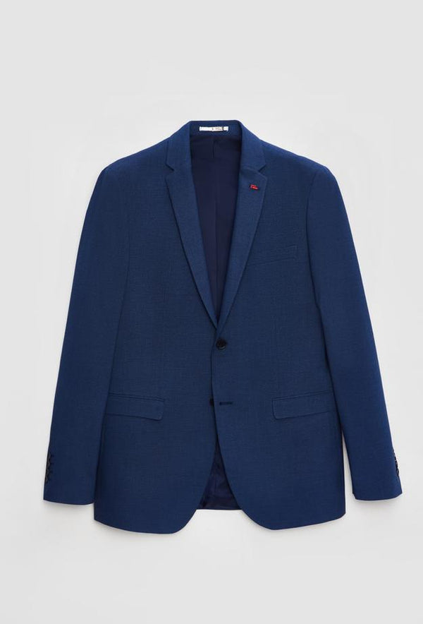 Twn Slim Fit Navy Blue Crow's Foot Suit-D'S DAMAT ONLINE
