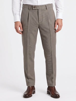 TWN Men's Slim Fit Houndstooth Formal Trousers
