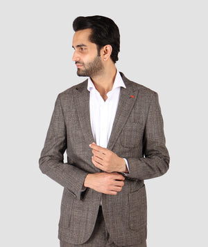 D'S Damat Slim Fit Stretch Blend Suit Polyester Viscose Men's Formal Suit