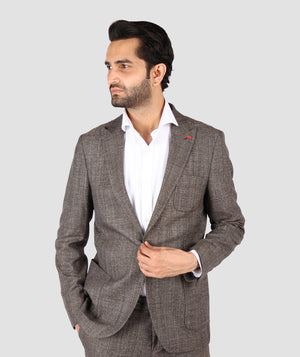 D'S Damat Slim Fit Stretch Blend Suit Polyester Viscose Men's Formal Suit