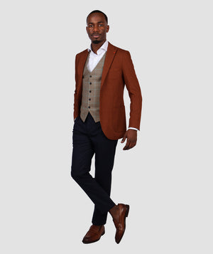 TWN Slim Fit Mustard Combination Suit-D'S DAMAT ONLINE