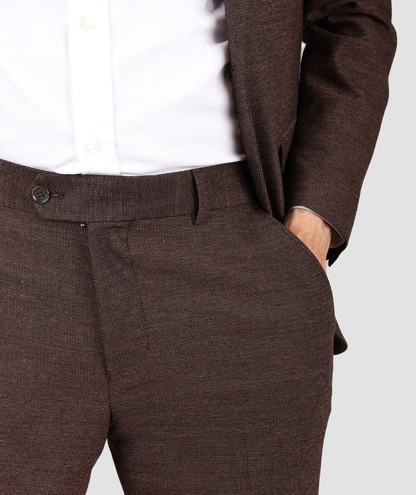 DS Damat Brown Slim Fit Suit-D'S DAMAT ONLINE
