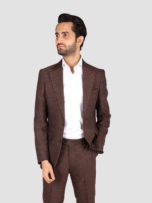 DS Damat Brown Slim Fit Suit-D'S DAMAT ONLINE