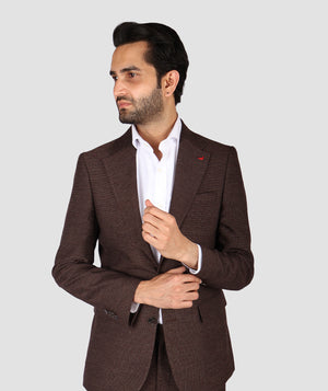 DS Damat Brown Slim Fit Suit-D'S DAMAT ONLINE