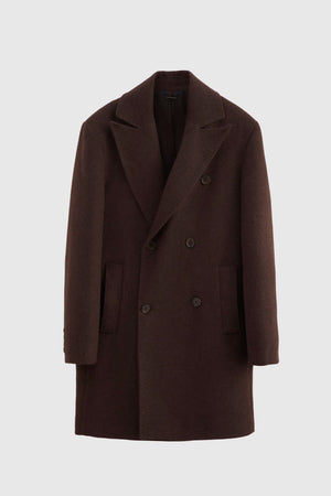 D'S Damat Men's Regular Fit Double-Breasted Wool Blend Coat