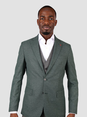 DS Damat Slim Fit Green 3 Pc Suit-D'S DAMAT ONLINE