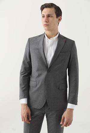Ds Damat Comfort Fit light Grey Plain Travel Suit-D'S DAMAT ONLINE