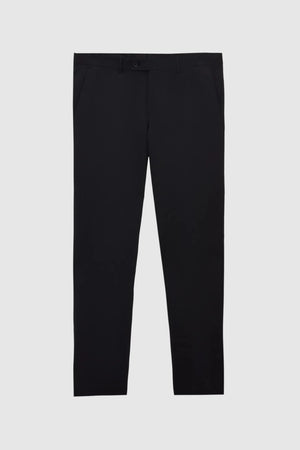 Twn Slim Fit Black Crepe Pattern Tuxedo Suit