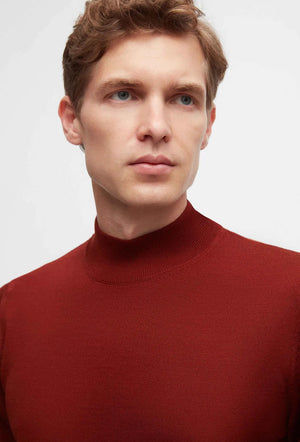 Ds Damat Regular Fit  Plain Knit Half Turtleneck Wool Knitwear Sweater