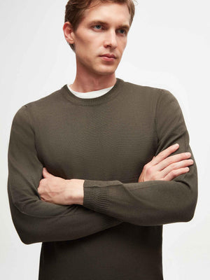 D'S Damat Men's Regular Fit Wool Blend Plain Knit Sweater