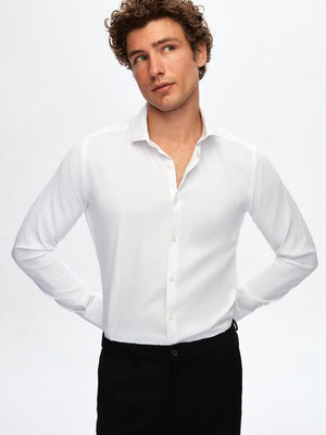 Twn Slim Fit Plain Travel Shirt-D'S DAMAT ONLINE