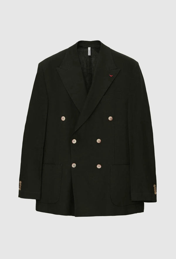 Ds Damat Regular Fit Khaki Plain 100% Linen Fabric Jacket