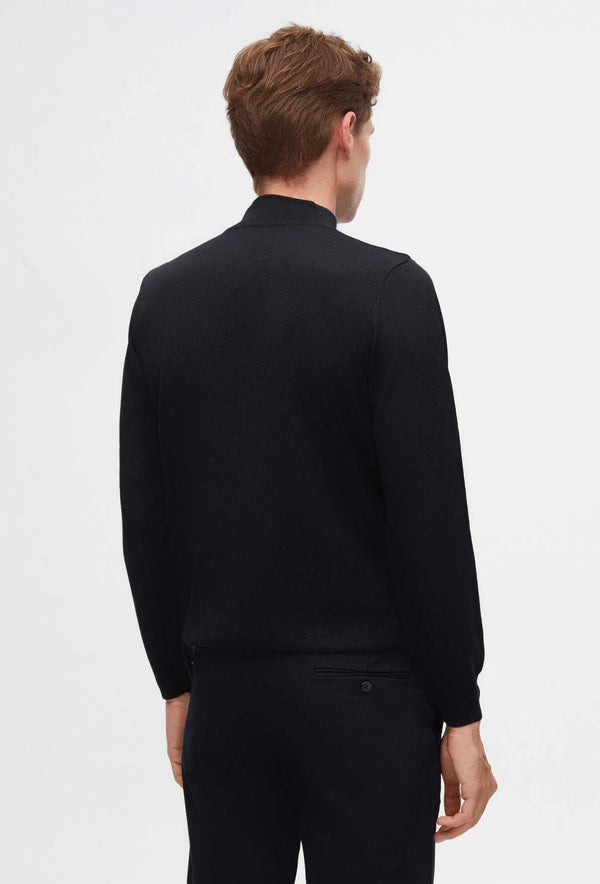 Ds Damat Regular Fit Navy Blue Plain Knit Half Turtleneck Wool Knitwear Sweater
