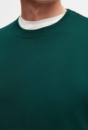 Ds Damat Regular Fit Emerald Green Plain Knit Wool Knitwear Sweater