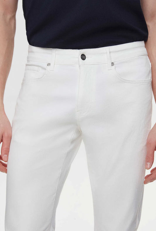 Ds Damat Slim Fit White Gabardine Denim Trousers