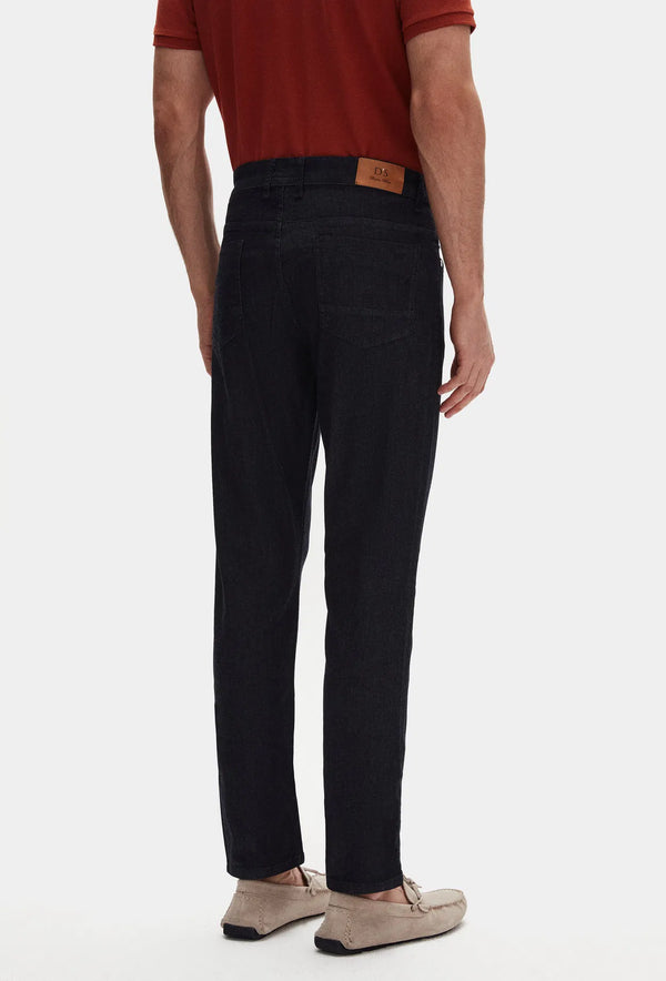 Ds Damat Slim Fit Navy Blue Denim Trousers