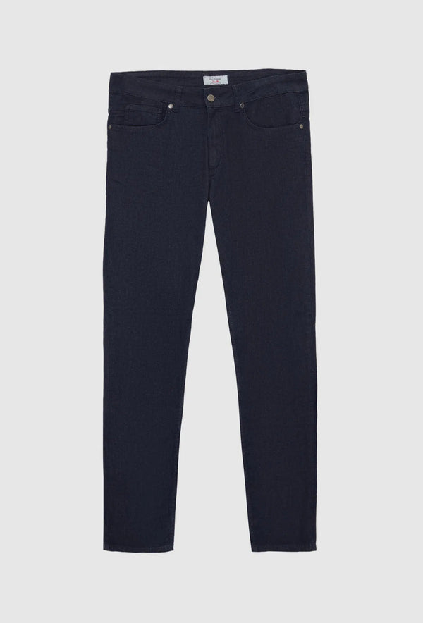 Ds Damat Slim Fit Navy Blue Denim Trousers