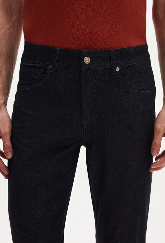 Ds Damat Slim Fit Navy Blue Denim Trousers