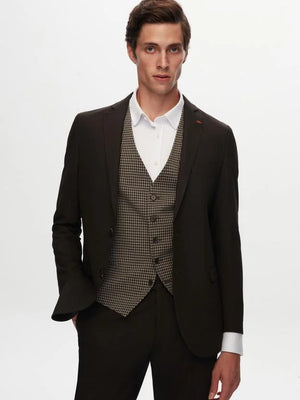 Twn Slim Fit Light Brown Dobby Suit Combination-D'S DAMAT ONLINE