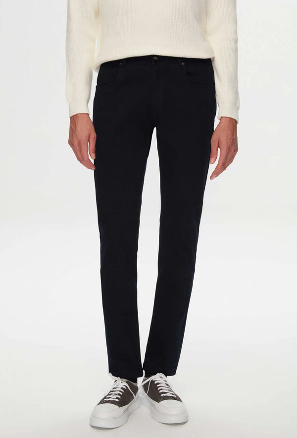 Ds Damat Slim Fit Navy Blue Gabardine Denim Trousers