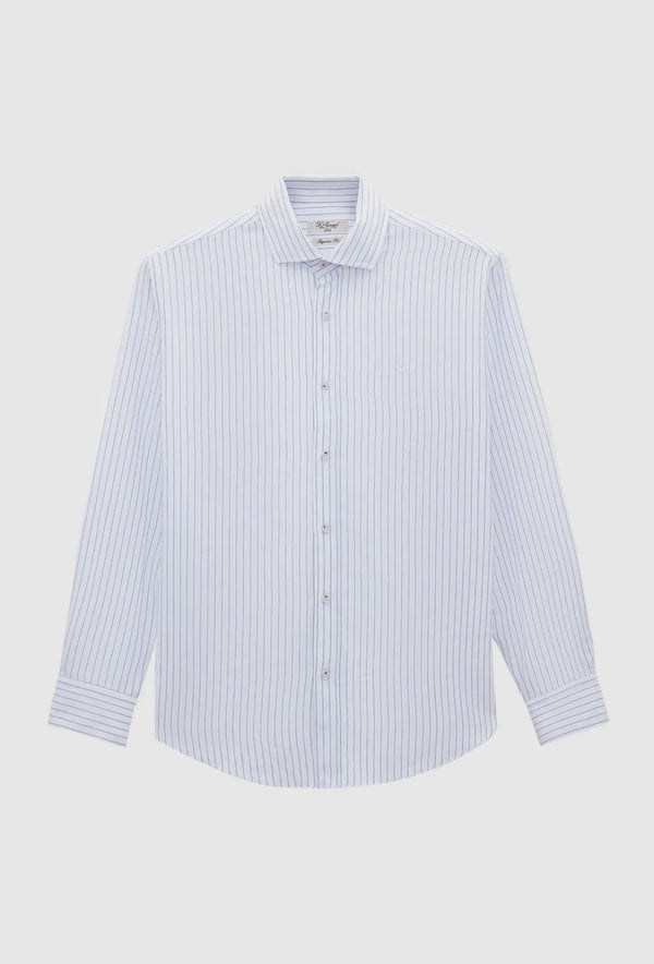 Ds Damat Comfort White Striped Shirt