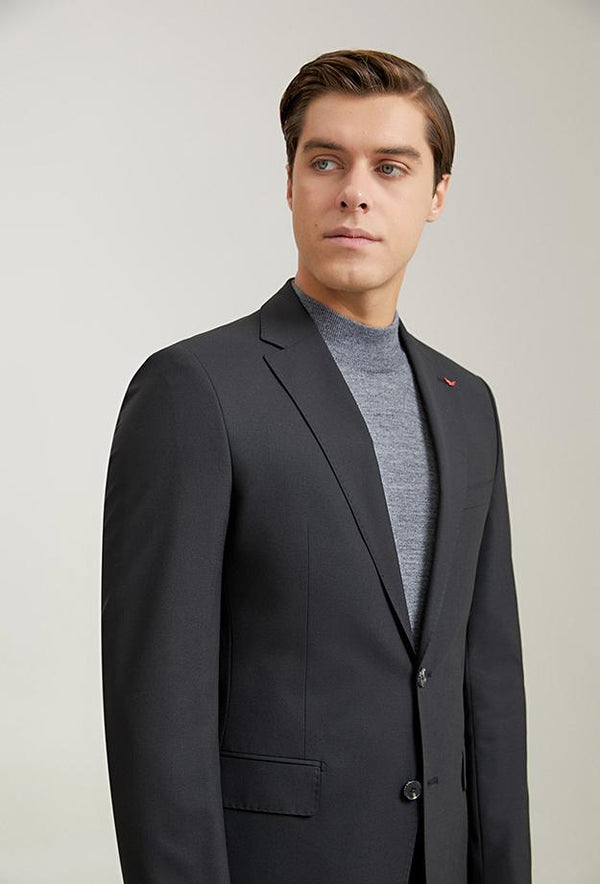 Ds Damat Black Classic Suit -41% Wool-D'S DAMAT ONLINE