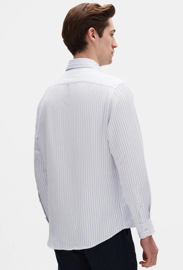 Ds Damat Comfort White Striped Shirt