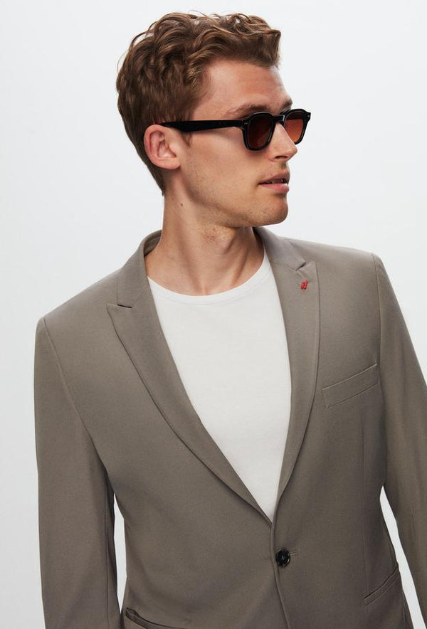Twn Slim Fit Grey Plain Suit-D'S DAMAT ONLINE
