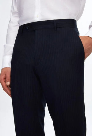 Ds Damat Regular Fit Navy Blue Striped Double Breasted Suit-D'S DAMAT ONLINE