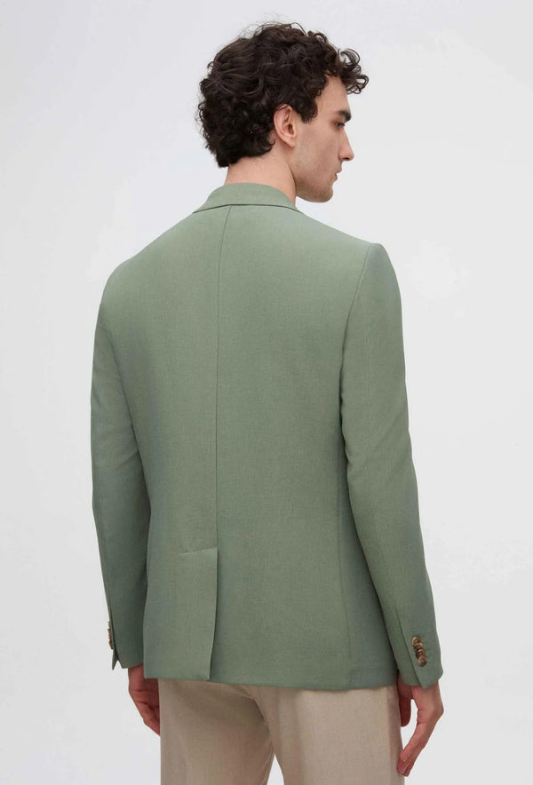 Twn Slim Fit Green Dobby Fabric Jacket