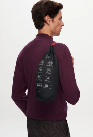 Ds Damat Slim Fit Brown Printed Wrinkle-Free Magic Suit-D'S DAMAT ONLINE