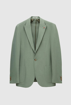 Twn Slim Fit Green Dobby Fabric Jacket