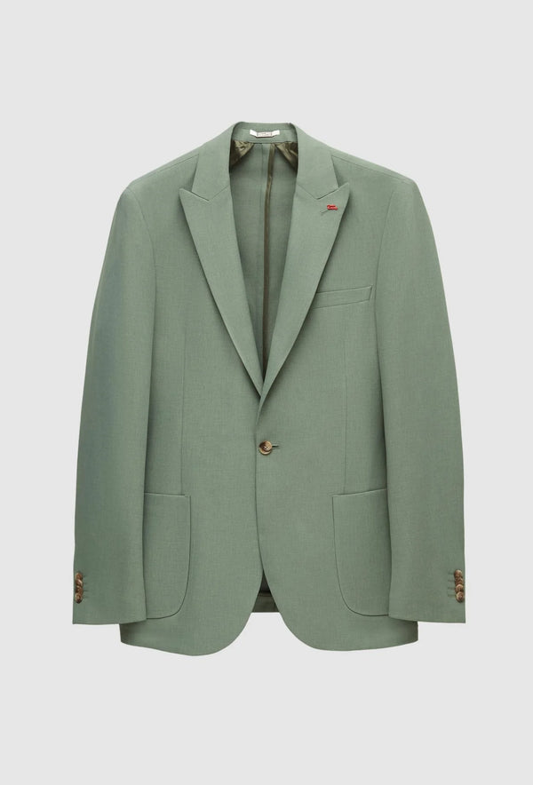 Twn Slim Fit Green Dobby Fabric Jacket