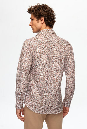 Twn Slim Fit Brown Printed Shirt-D'S DAMAT ONLINE