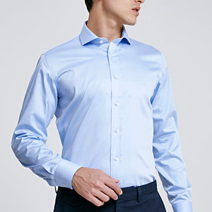 Ds Damat Slim Fit Shirt Light Blue Nanocare-D'S DAMAT ONLINE
