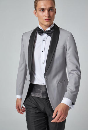Ds Damat Slim Fit Gray Dobby Tuxedo Suit-D'S DAMAT ONLINE