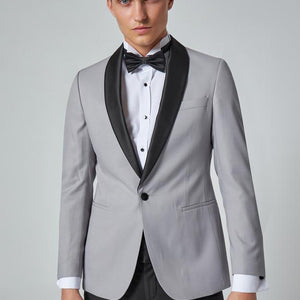 Ds Damat Slim Fit Gray Dobby Tuxedo Suit-D'S DAMAT ONLINE