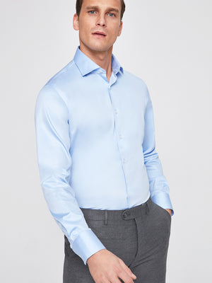 Ds Damat Shirt Slim Fit Long Arm Blue-D'S DAMAT ONLINE