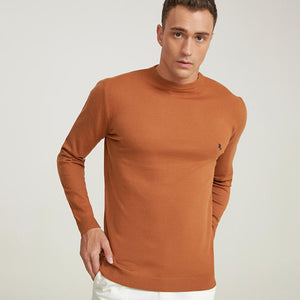 Ds Damat Slim Fit Camel Sweater-D'S DAMAT ONLINE
