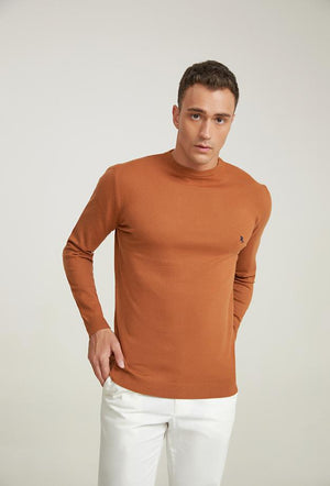 Ds Damat Slim Fit Camel Sweater-D'S DAMAT ONLINE