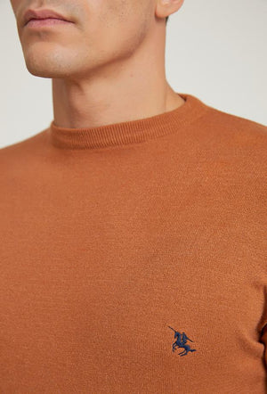 Ds Damat Slim Fit Camel Sweater-D'S DAMAT ONLINE