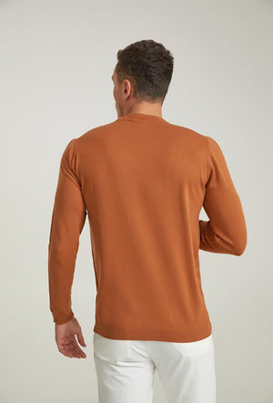 Ds Damat Slim Fit Camel Sweater-D'S DAMAT ONLINE