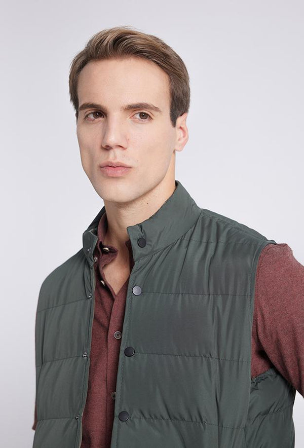 Twn Slim Fit Khaki Plain Vest Coat-D'S DAMAT ONLINE