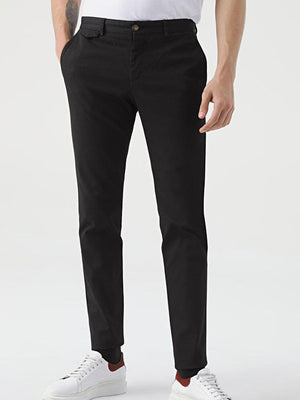 TWN Slim Fit Black Dobby Chino Pants-D'S DAMAT ONLINE