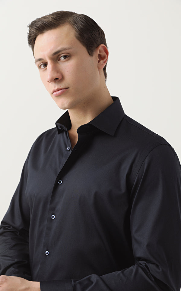 Ds Damat Shirt Slim Fit Navy Blue-D'S DAMAT ONLINE
