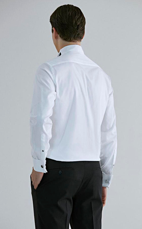 Ds Damat Ceremony Shirt Slim Fit White  With Black Stripe-D'S DAMAT ONLINE