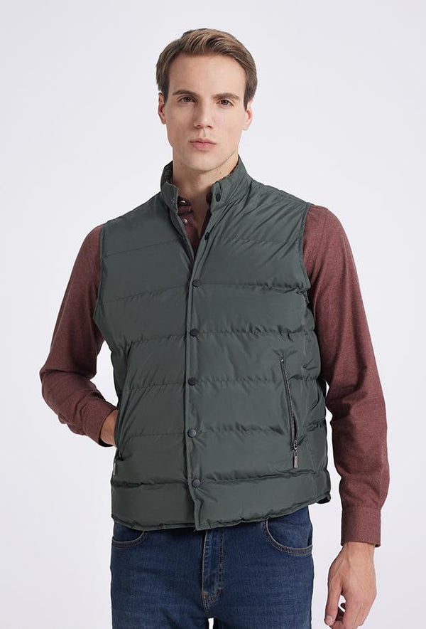Twn Slim Fit Khaki Plain Vest Coat-D'S DAMAT ONLINE