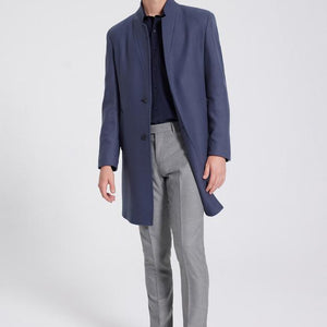 Twn Slim Fit Grey Coat-D'S DAMAT ONLINE
