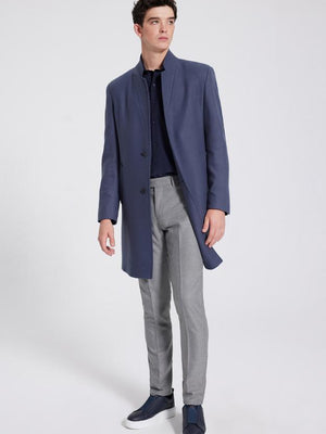 Twn Slim Fit Grey Coat-D'S DAMAT ONLINE